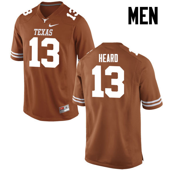 Men #13 Jerrod Heard Texas Longhorns College Football Jerseys-Tex Orange